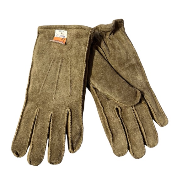 Source Unknown Accessories - NWT Vintage 1970’s Cowhide Split Leather Sherpa Lined Gloves Sz MD